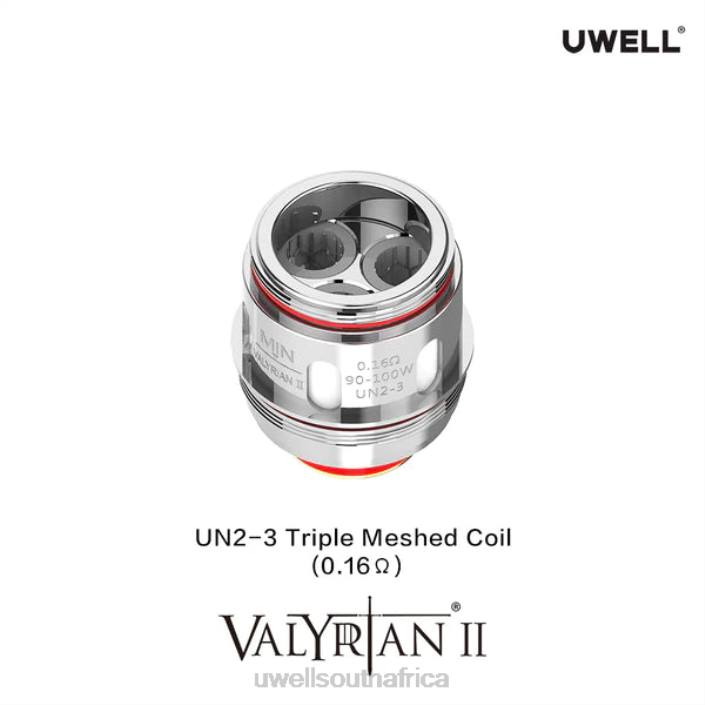 UWELL Cape Town - UWELL VALYRIAN 2 REPLACEMENT COILS (2-PACK) UN2-3 Triple Mesh 0.16ohm X842T30