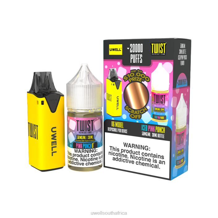 UWELL disposable review - UWELL V6 DISPOSABLE DEVICE + DADDY'S VAPOR 30ML JUICE - COLLAB BUNDLE CLR: Yellow/FLV: Iced Pink Punch 50mg X842T218